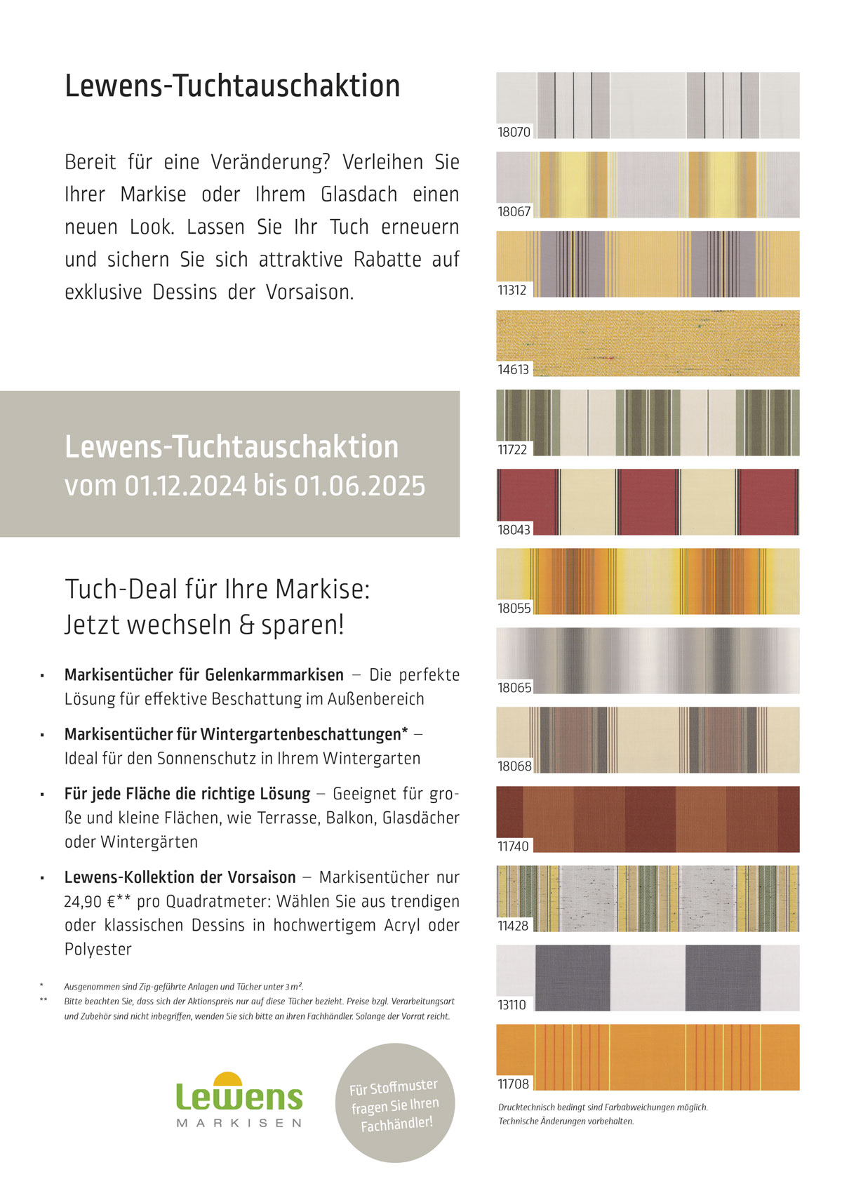 Lewens Jubiläums-Markisen-Aktion 2024